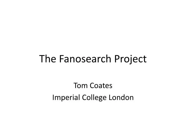 the fanosearch project