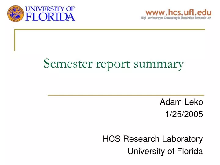 semester report summary