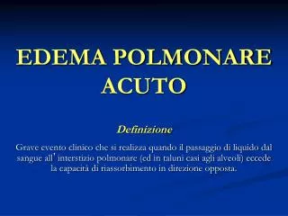 edema polmonare acuto