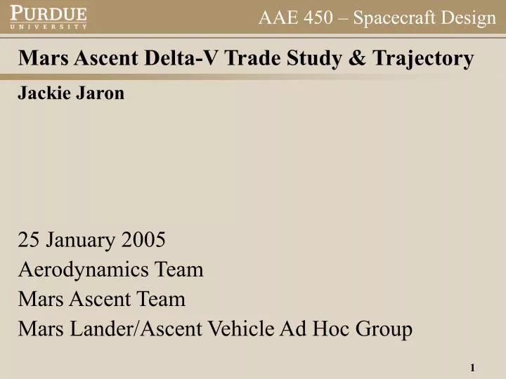 mars ascent delta v trade study trajectory