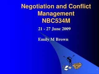 Negotiation and Conflict Management NBC534M