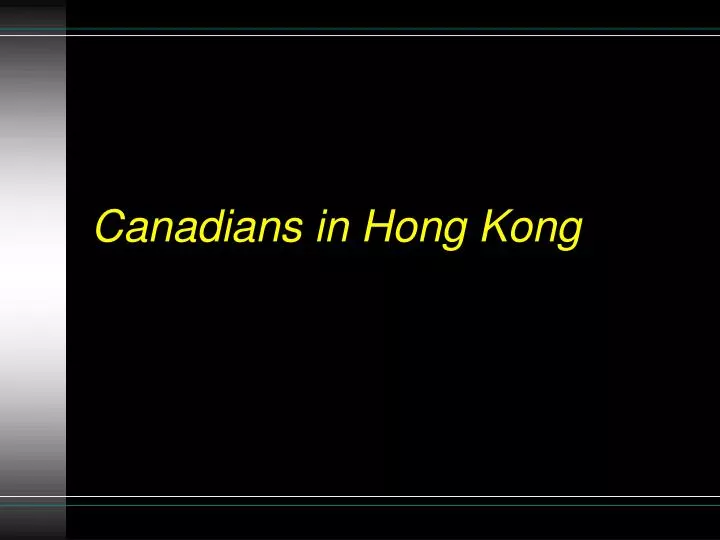 canadians in hong kong