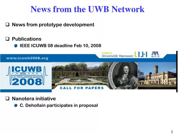 news from the uwb network