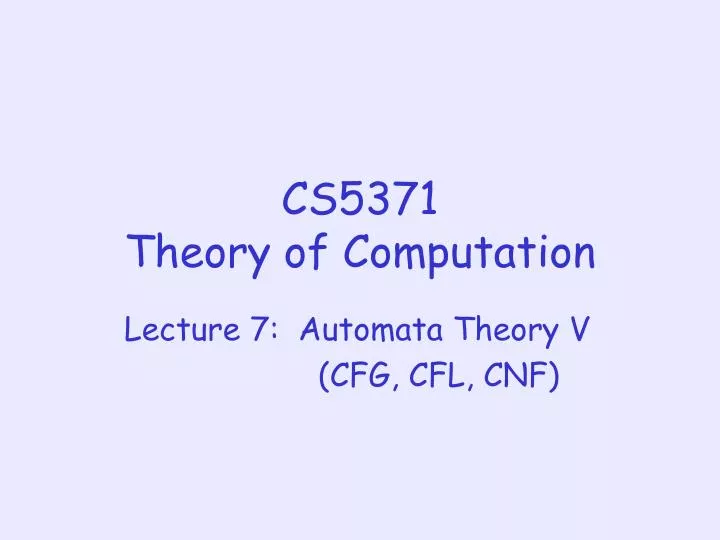 cs5371 theory of computation
