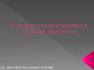 valoracion de enfermeria en trasplante renal