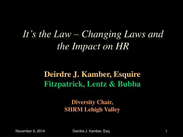 it s the law changing laws and the impact on hr