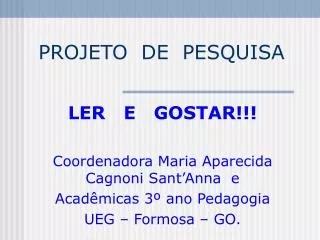 projeto de pesquisa