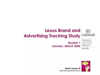 Lexus Brand and Advertising Tracking Study