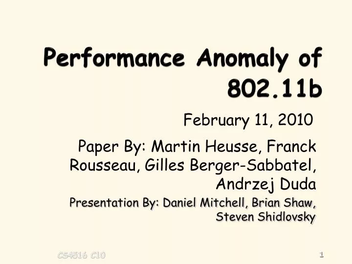 performance anomaly of 802 11b