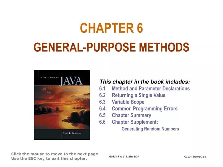 chapter 6 general purpose methods