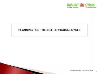 PLANNING FOR THE NEXT APPRAISAL CYCLE