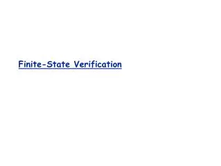 Finite-State Verification