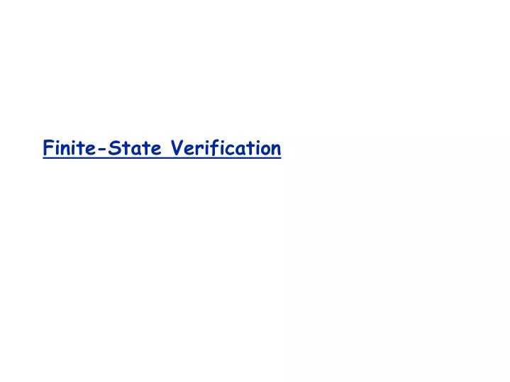 finite state verification