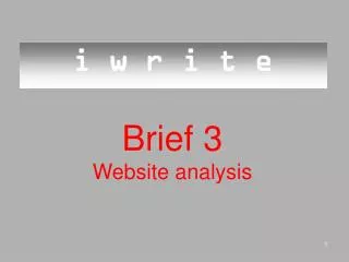 Brief 3 Website analysis