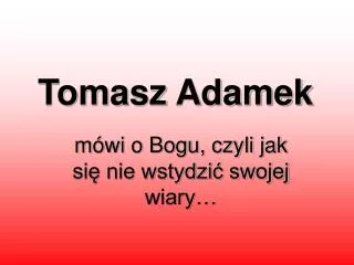 tomasz adamek