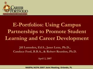 E-Portfolios: Using Campus Partnerships to Promote Student Learning and Career Development