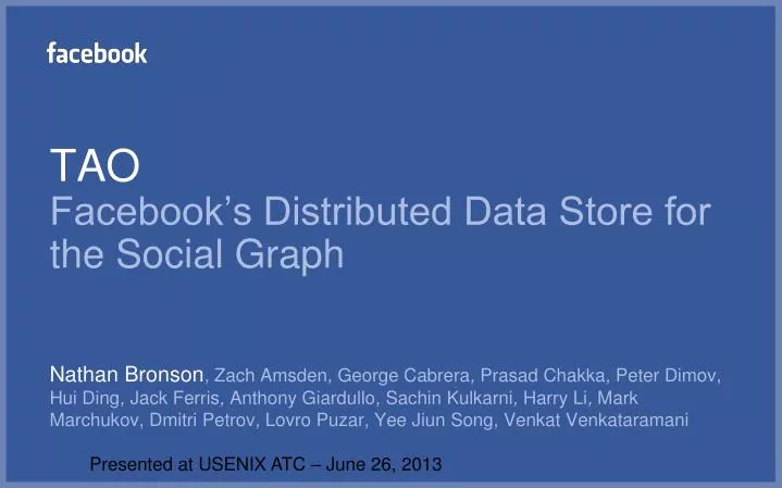 tao facebook s distributed data store for the social graph