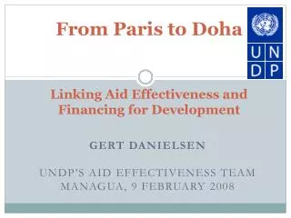 From Paris to Doha Linking Aid Effectiveness and Financing for Development