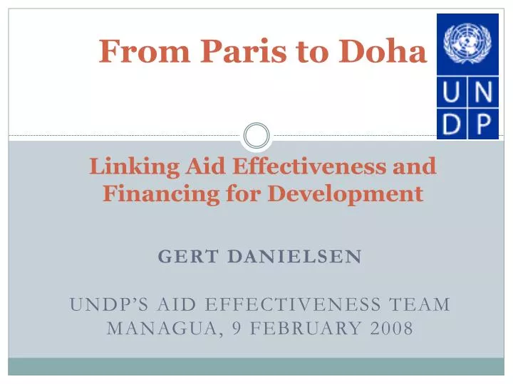 from paris to doha linking aid effectiveness and financing for development