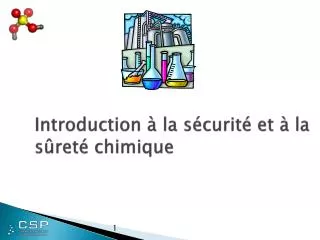 introduction la s curit et la s ret chimique