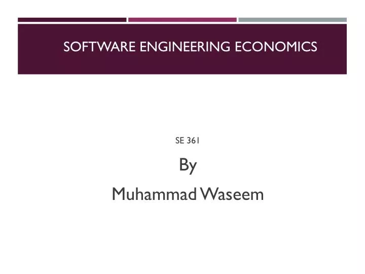 software engineering economics