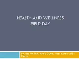 Health and Wellness Field Day