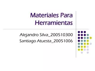 materiales para herramientas