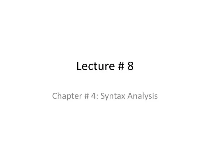 lecture 8