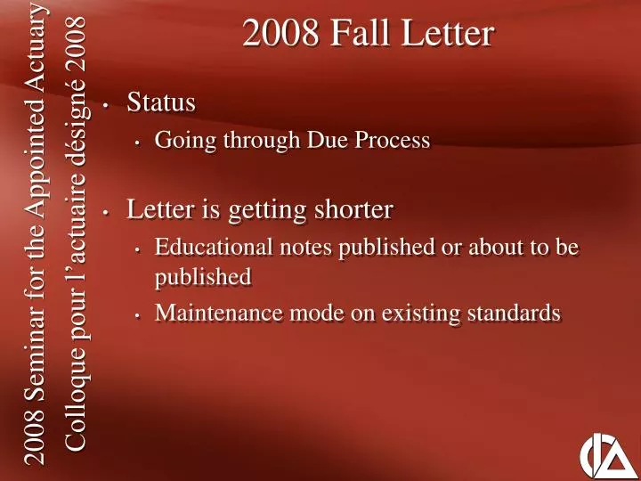 2008 fall letter