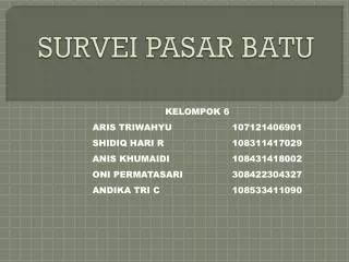 survei pasar batu