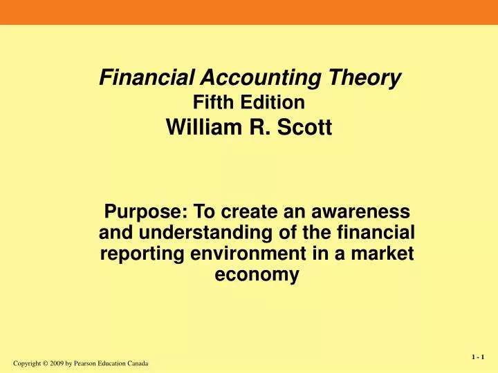 financial accounting theory fifth edition william r scott