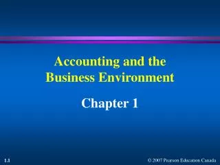 PPT - Chapter 1 Accounting And The Business Environment PowerPoint ...