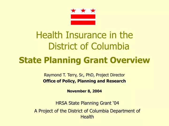 health insurance in the district of columbia state planning grant overview