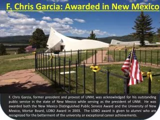 F. Chris Garcia: Awarded in New Mexico