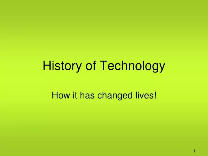 history of technology