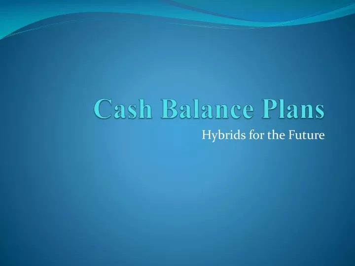 cash balance plans