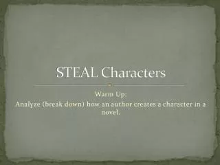 STEAL Characters