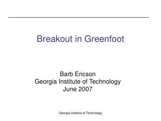 Breakout in Greenfoot