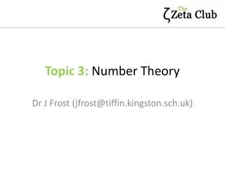 Topic 3: Number Theory