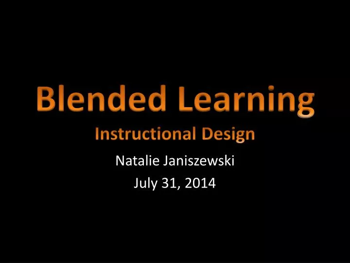 blended learning instructional design