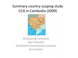 Summary country scoping study CCA in Cambodia (2009)