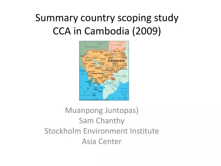 summary country scoping study cca in cambodia 2009