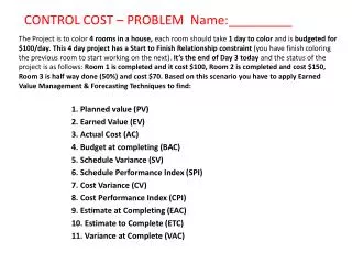CONTROL COST – PROBLEM Name:_________
