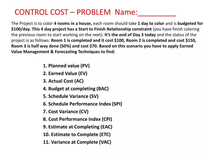 control cost problem name