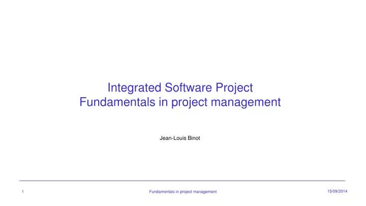 integrated software p roject fundamentals in project management