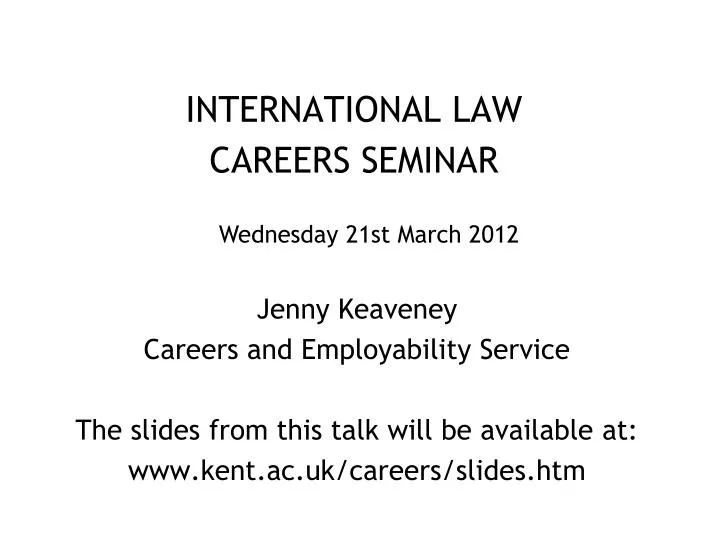 international law careers seminar