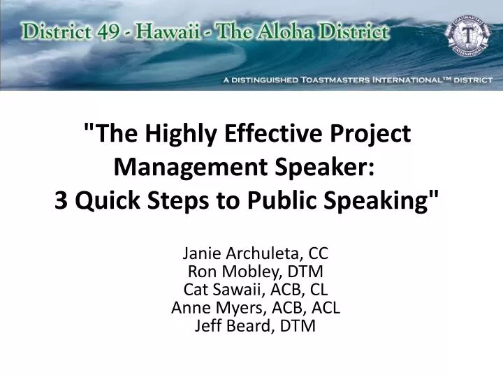 the highly effective project management speaker 3 quick steps to public speaking