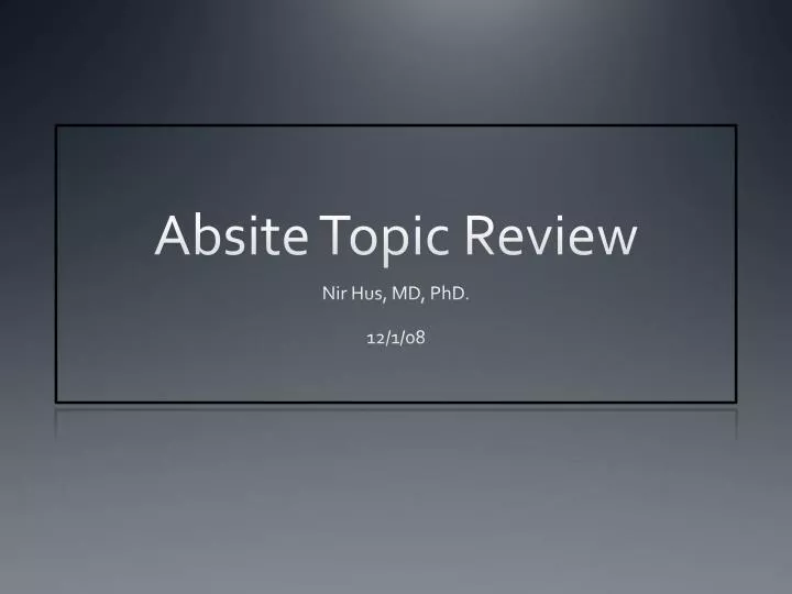 absite topic review