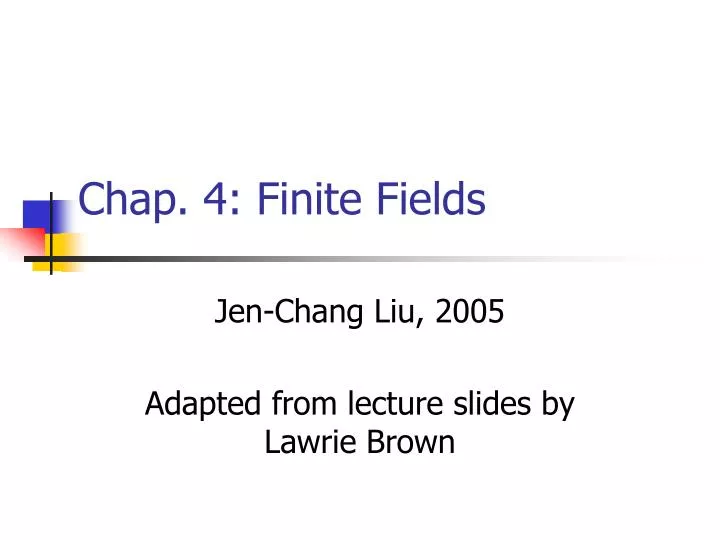 chap 4 finite fields