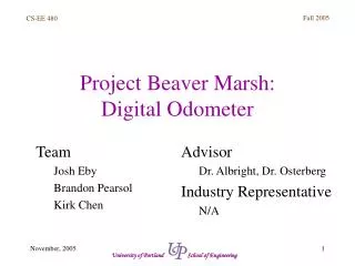 Project Beaver Marsh: Digital Odometer